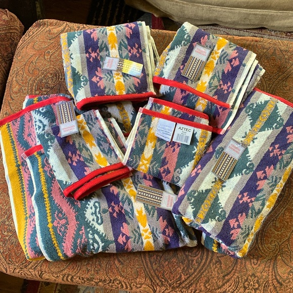 Chasing Rainbows Bath Chasing Rainbows Aztec Cotton Towel Set New 2